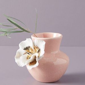 Anthropologie Pink Flower Vase